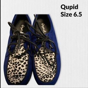 QUPID Blue Suede Platform Creepers